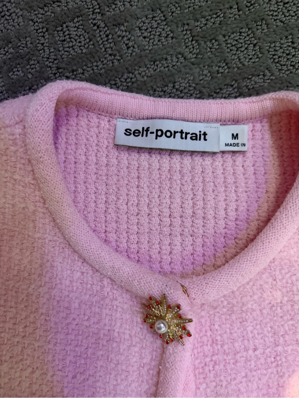 Self Portrait jewel knit top and skirt